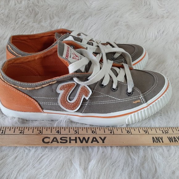 Ture Religion Men's Grey Orange Skateboard Hanabel Suede Sneakers Siz 8 - Picture 6 of 8